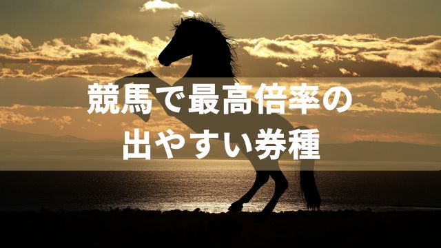 競馬で最高倍率の出やすい券種