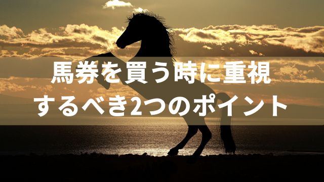 馬券を買う時に重視するべき2つのポイント