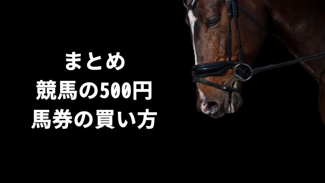 まとめ:競馬の500円馬券の買い方!