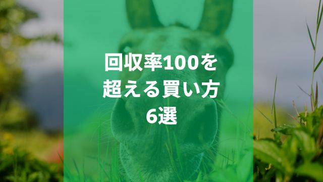 競馬初心者必見!回収率100を超える買い方6選
