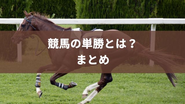 競馬の単勝とは?まとめ